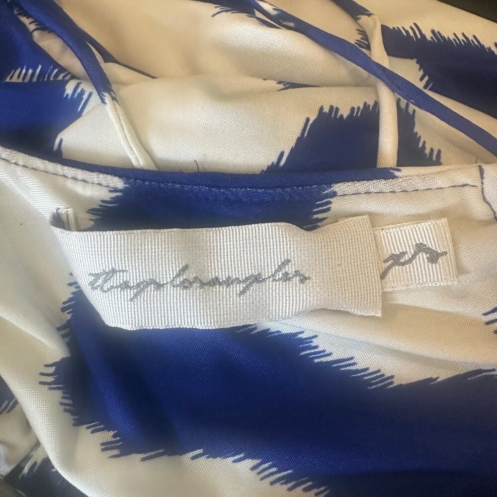 T-Bags Los Angeles Blue and White Chevron Print Jersey Maxi Dress sz XS - Picture 15 of 16